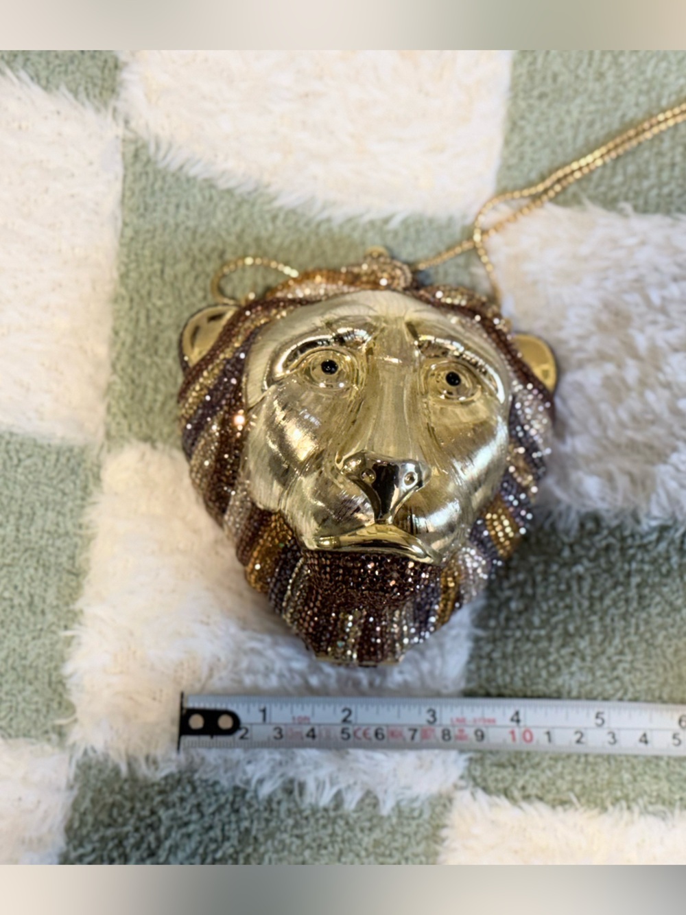 Judith Leiber Crystal Lion Head Miniaudière Swarovski Clutch with Full Set - Picture 10 of 13
